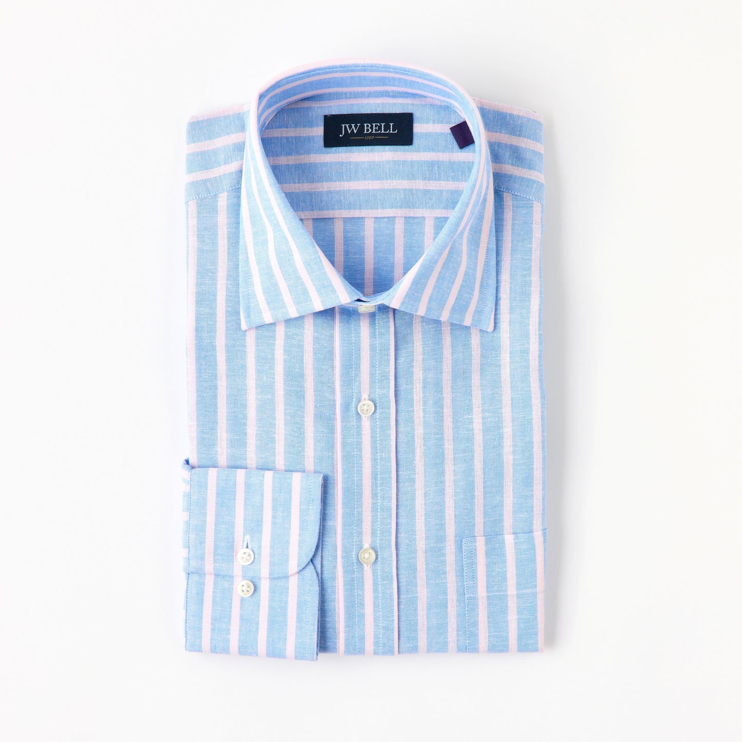 1929 Luxe Linen & Cotton Long-Sleeve Spread Collar Sport Shirt
