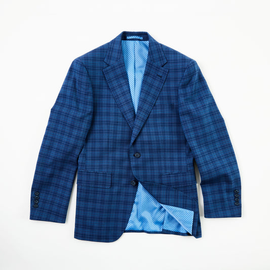 Navy Check Wool Sport Coat