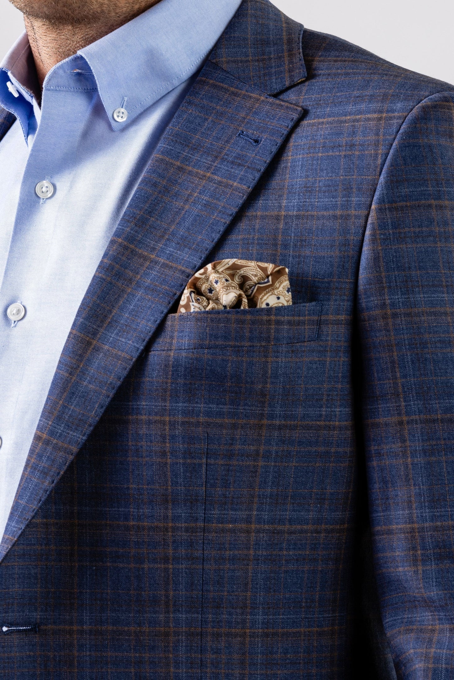 Wool Motion Suit - Blue Plaid