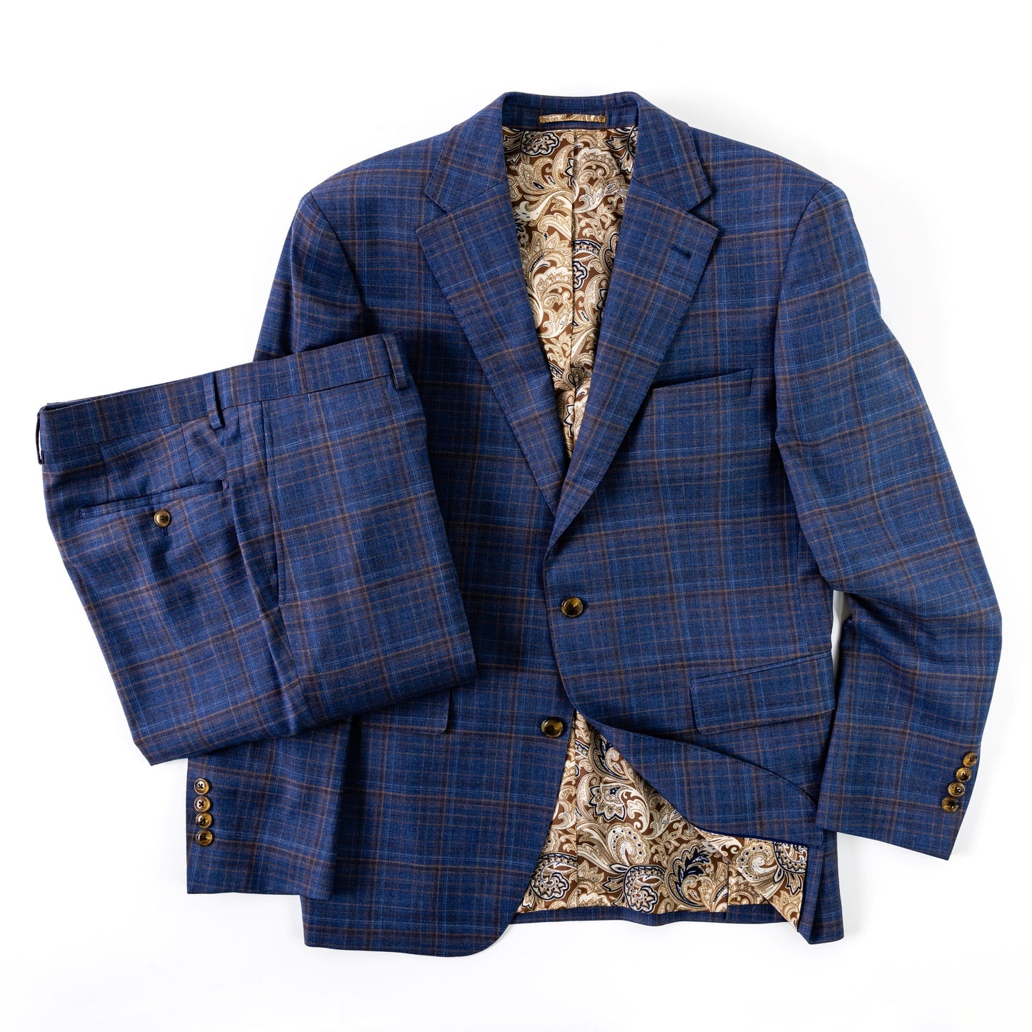 Wool Motion Suit - Blue Plaid