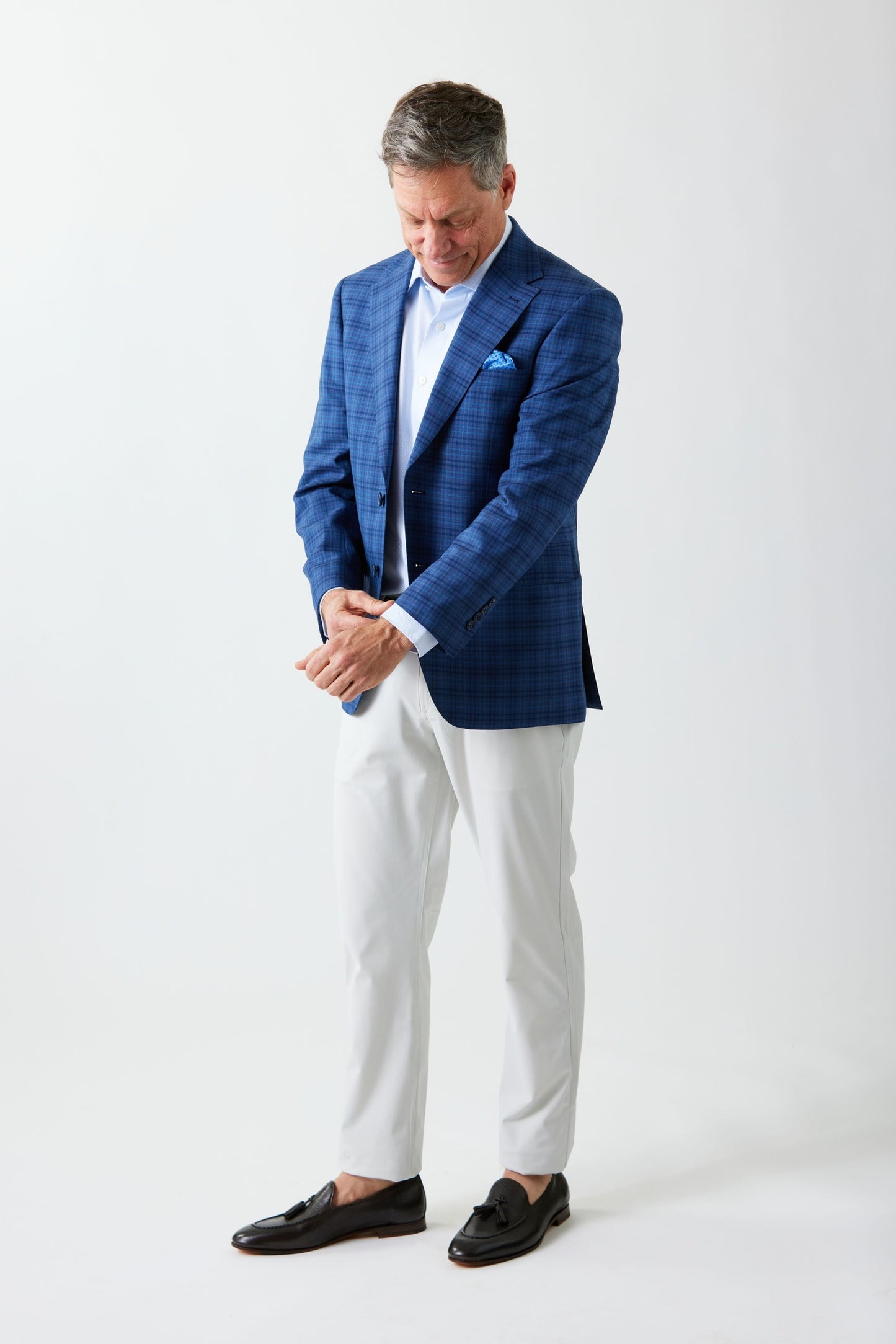 Navy Check Wool Sport Coat
