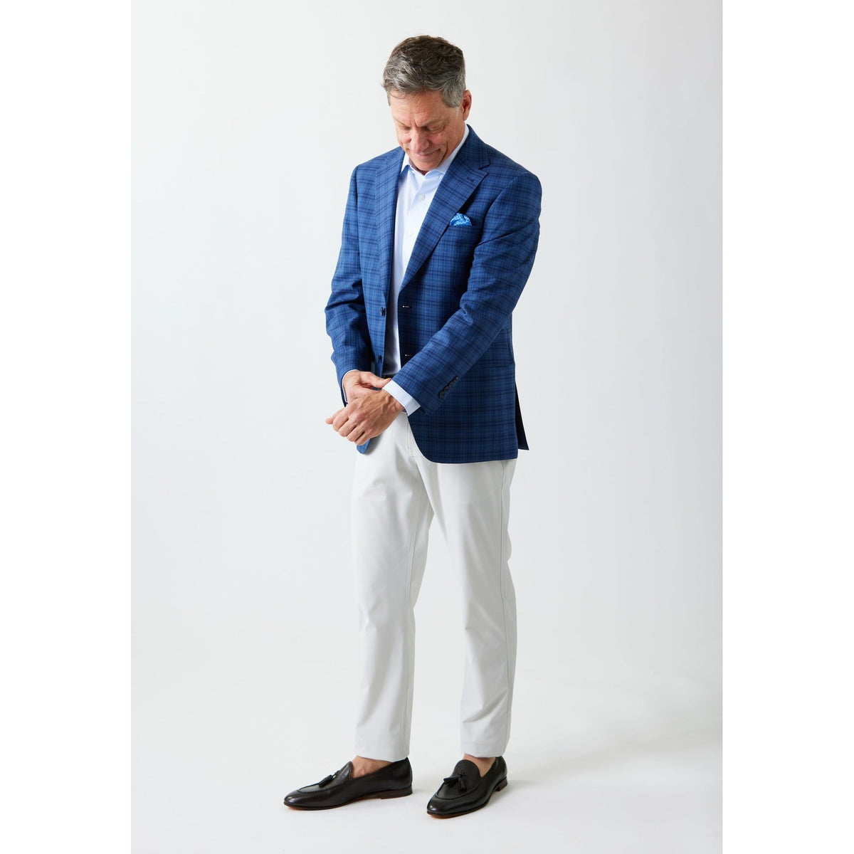 Navy Check Wool Sport Coat