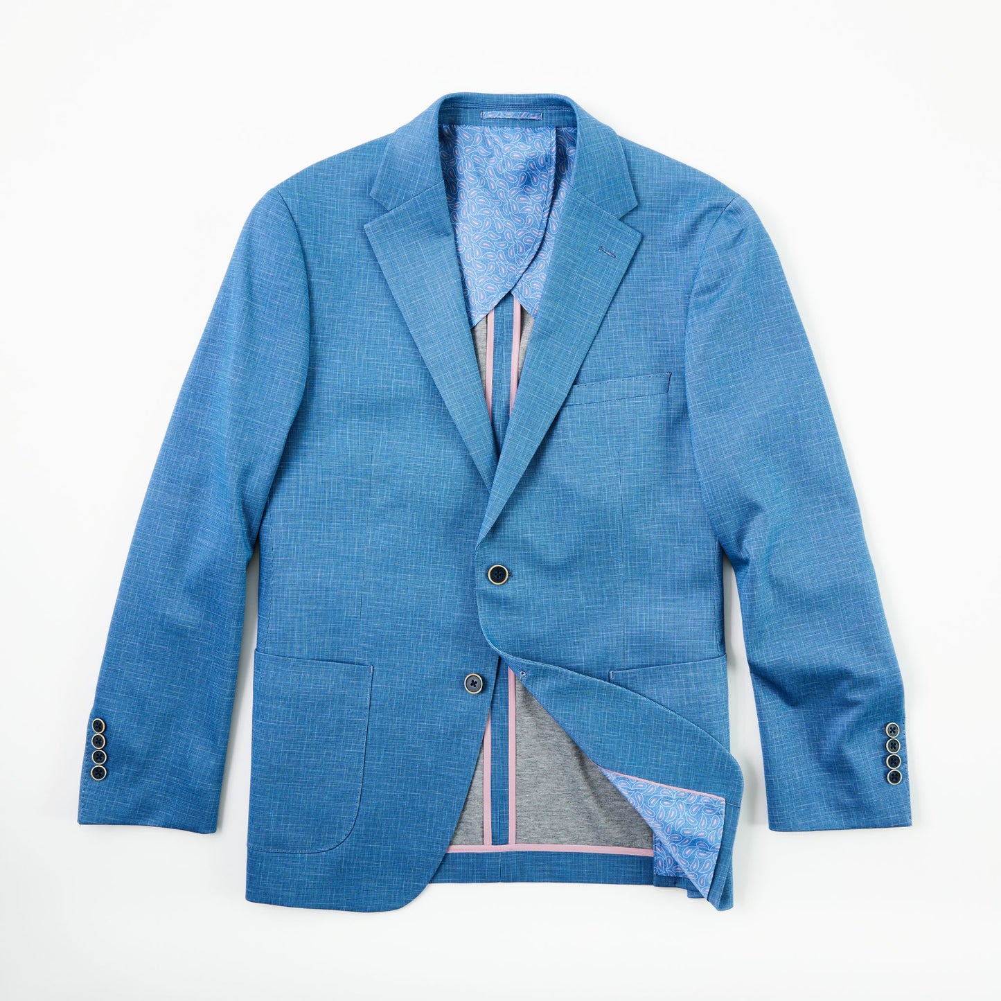 Light Blue Textured Comfort Sport Coat