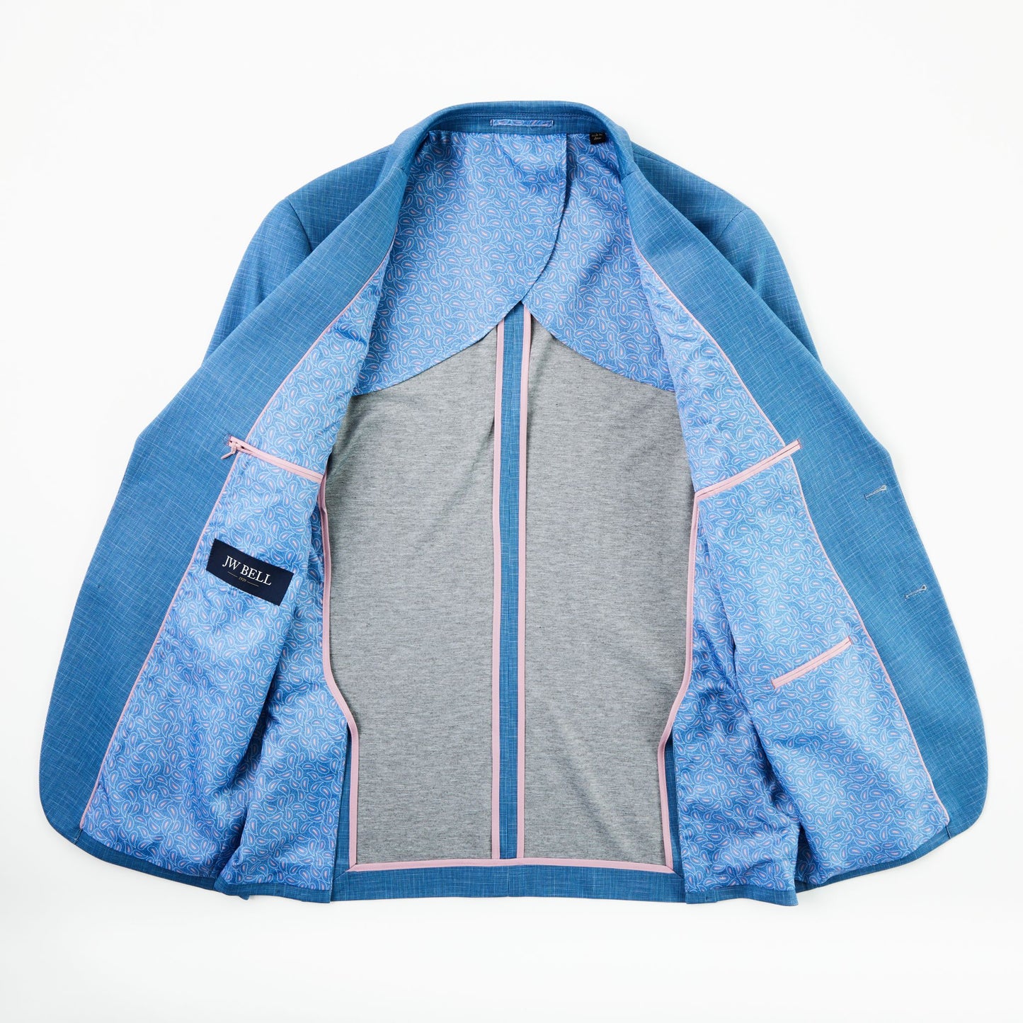Light Blue Textured Comfort Sport Coat