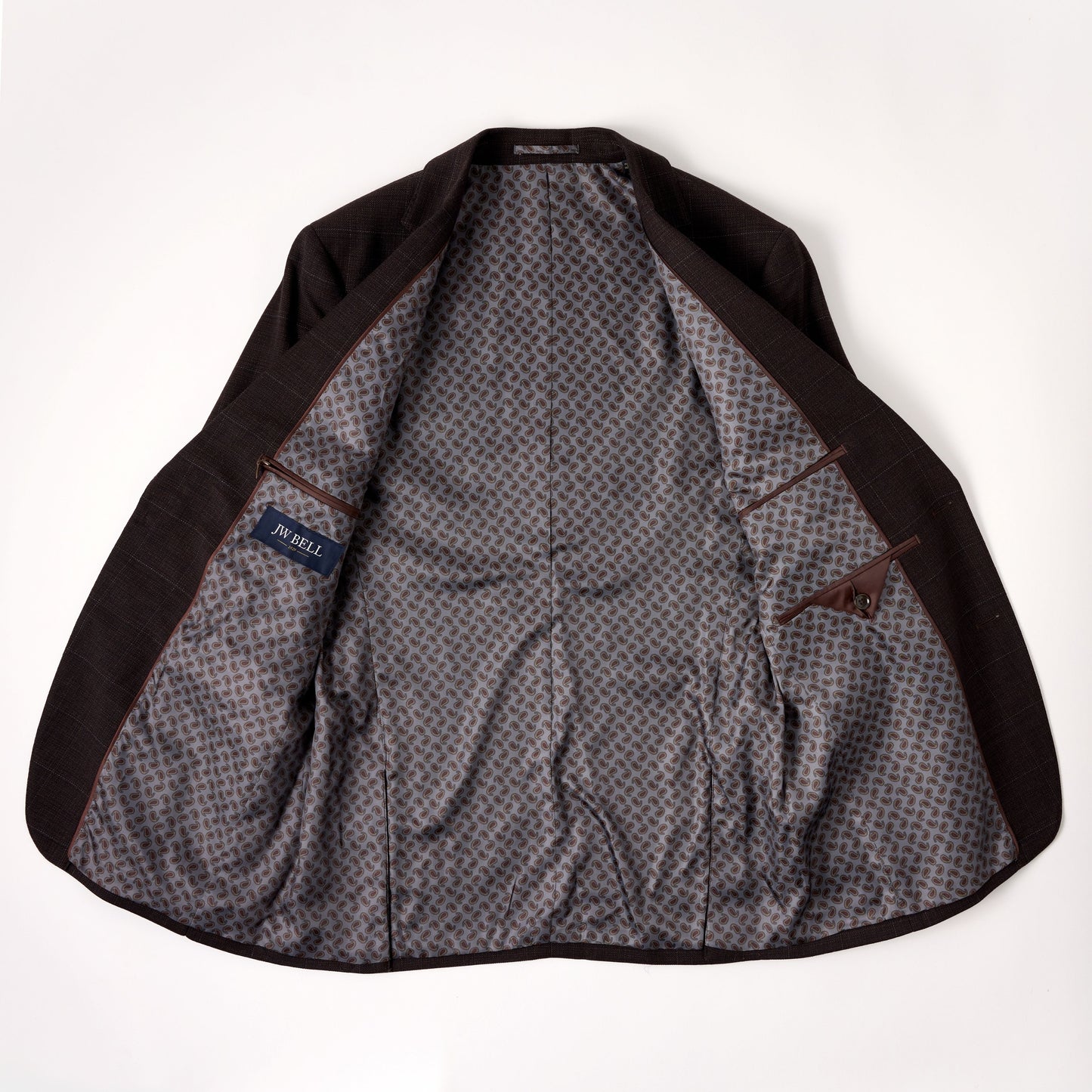 Wool Motion Suit - Brown Windowpane