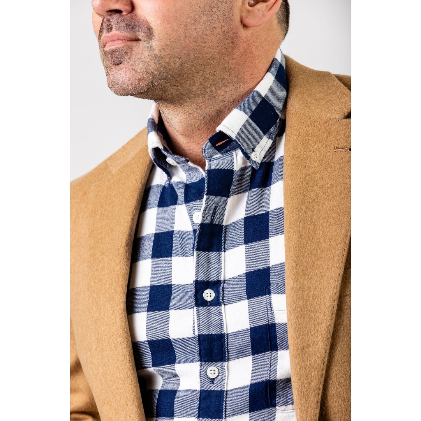 Classic Two-Button Camel Hair Blazer