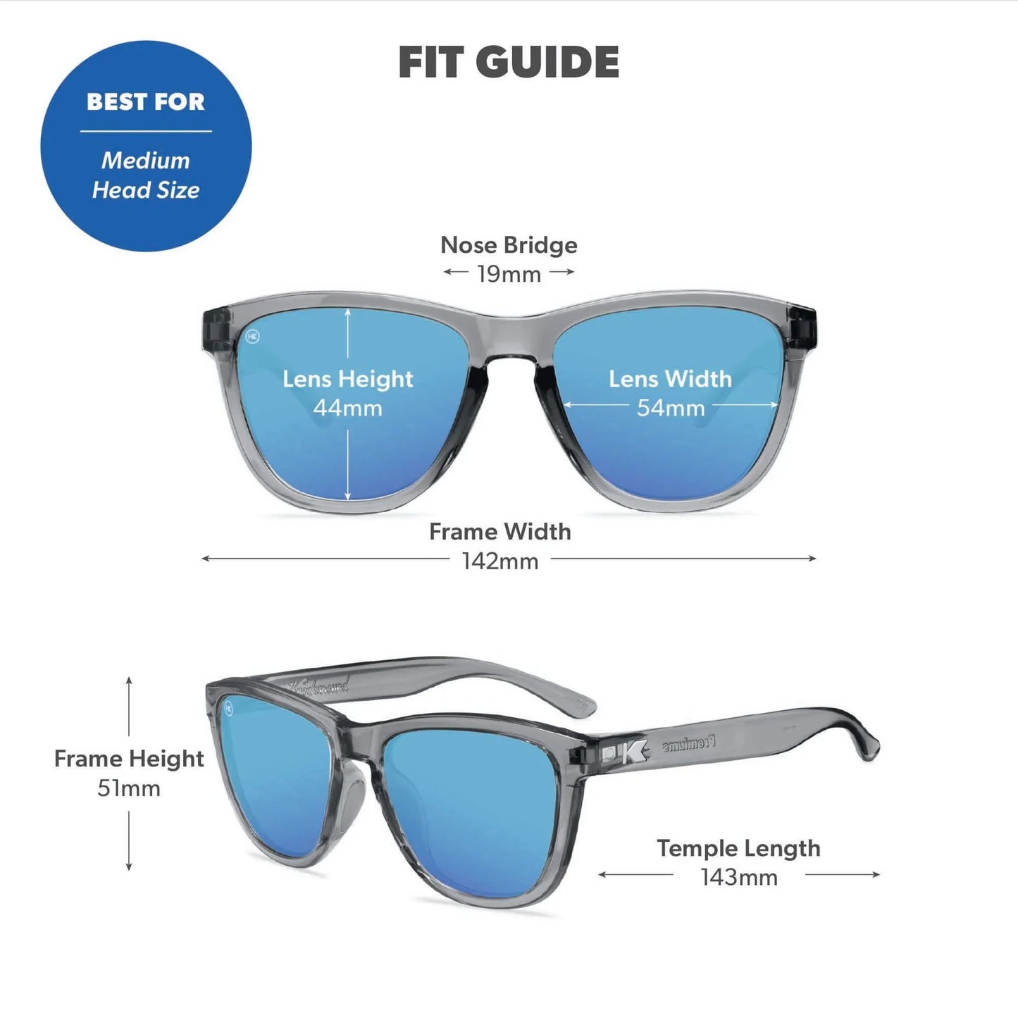 Knockaround Premiums Sport: Clear Grey/Aqua