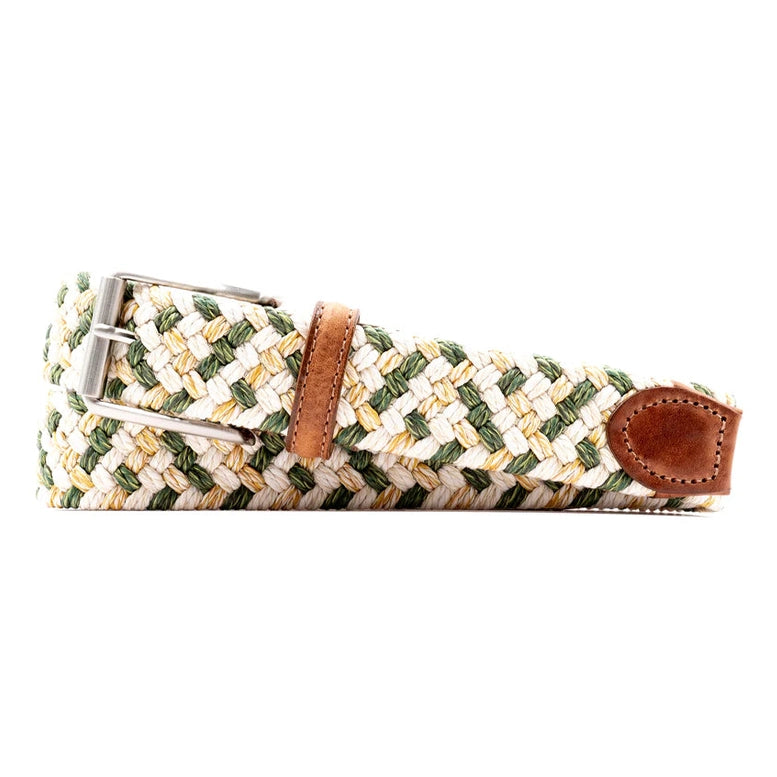 Como Braided Italian Leather and Elastic Belt by Martin Dingman