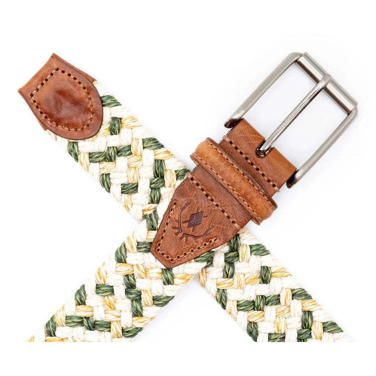 Como Braided Italian Leather and Elastic Belt by Martin Dingman