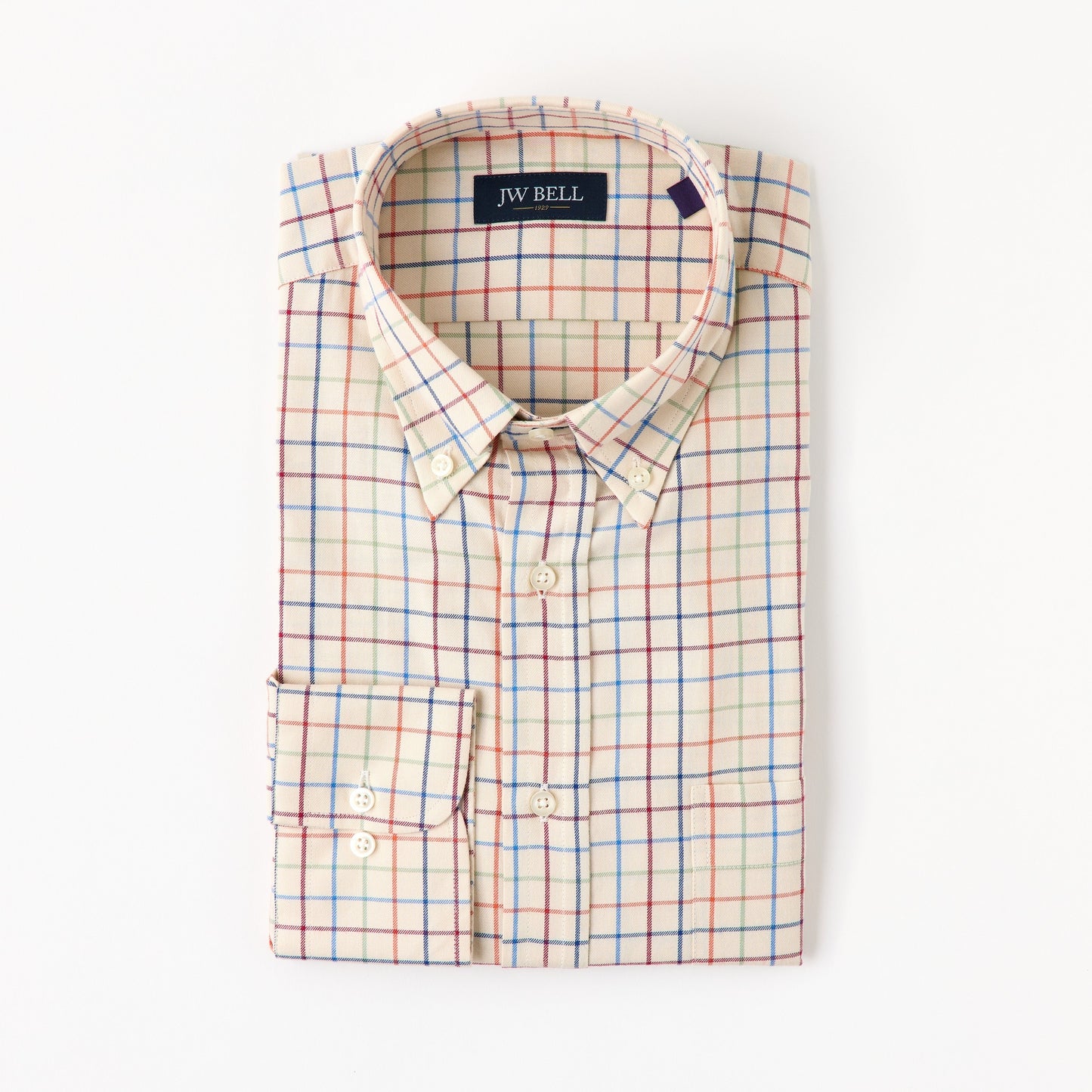 1929 Luxe Cotton Long-Sleeve Sport Shirt Button Down Collar