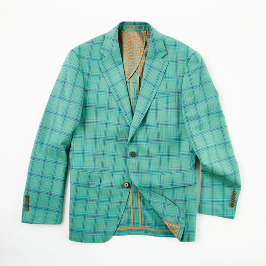 Green Plaid Wool Sport Coat