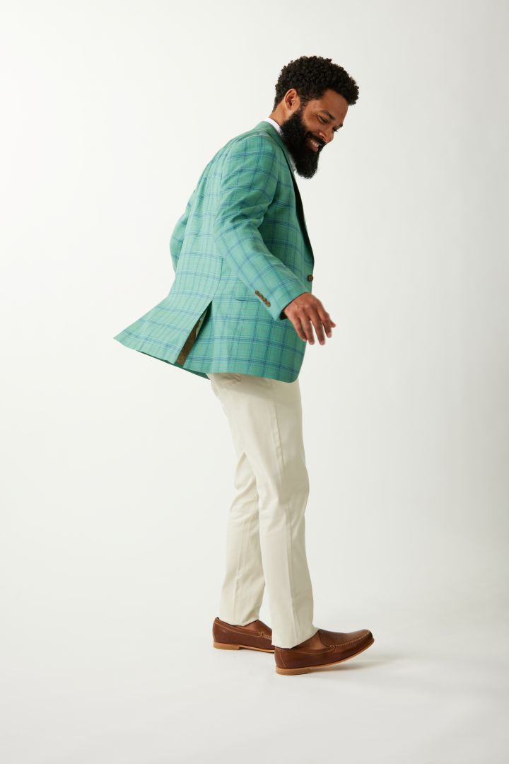Green Plaid Wool Sport Coat