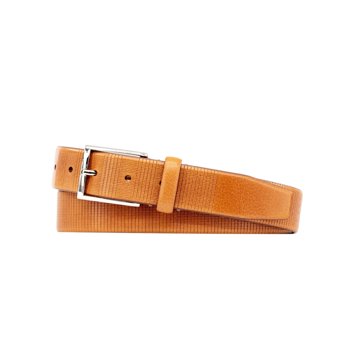 Howell "Grid Design" Italian Saddle Leather Belt by Martin Dingman