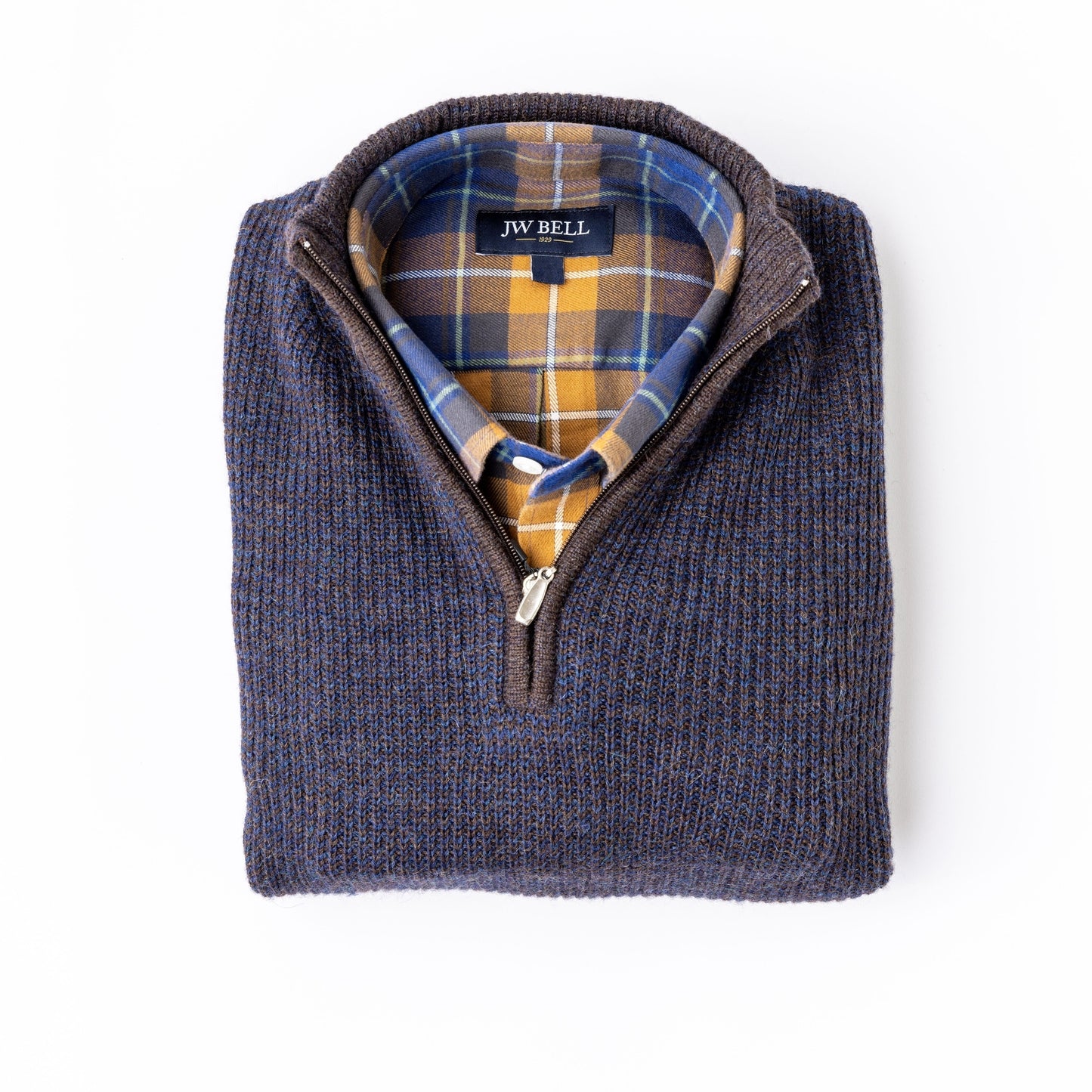 Luxe Royal Alpaca 1/2 Zip Houndstooth Jacquard - Two Colors Available