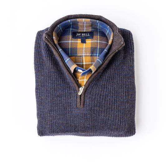 Luxe Royal Alpaca 1/2 Zip Houndstooth Jacquard - Two Colors Available