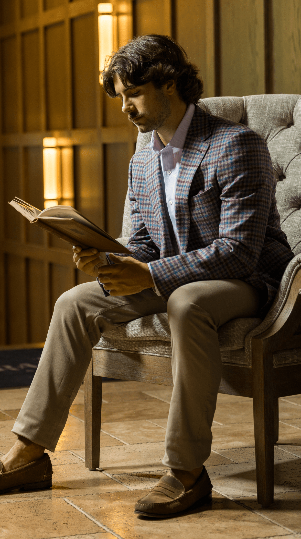 Wheat Checked Wool Sport Coat