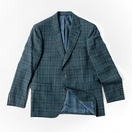 Green Plaid Wool Sport Coat