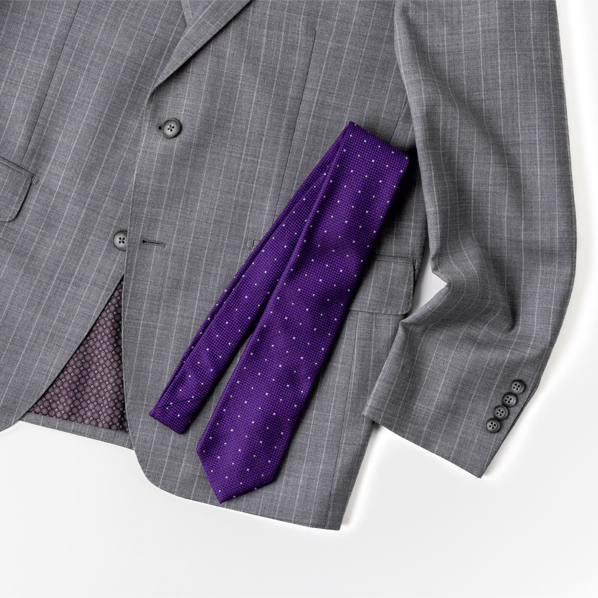 Wool Motion Suit - Light Grey Pinstripe
