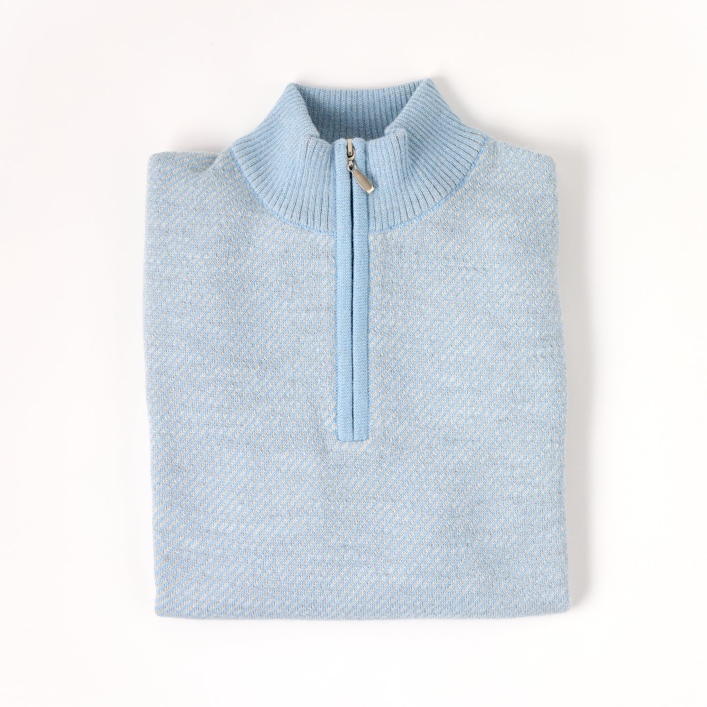 Royal Alpaca 1/2 Zip Mock Diagonal Jacquard Sweater