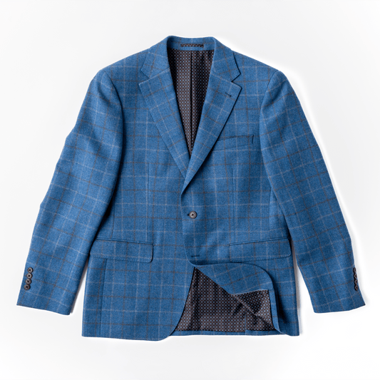 Light Blue Windowpane Wool Sport Coat