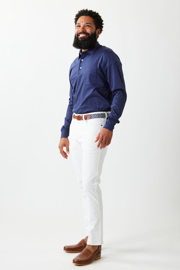 Long Sleeve Comfort Polo w/ Pocket