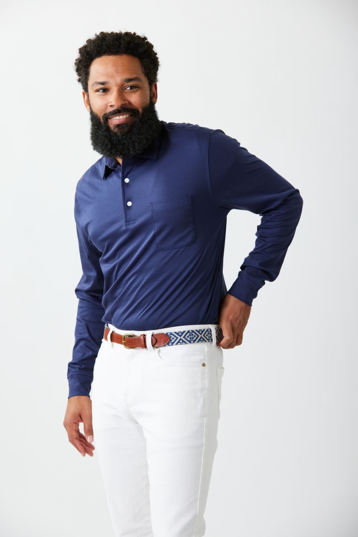 Long Sleeve Comfort Polo w/ Pocket