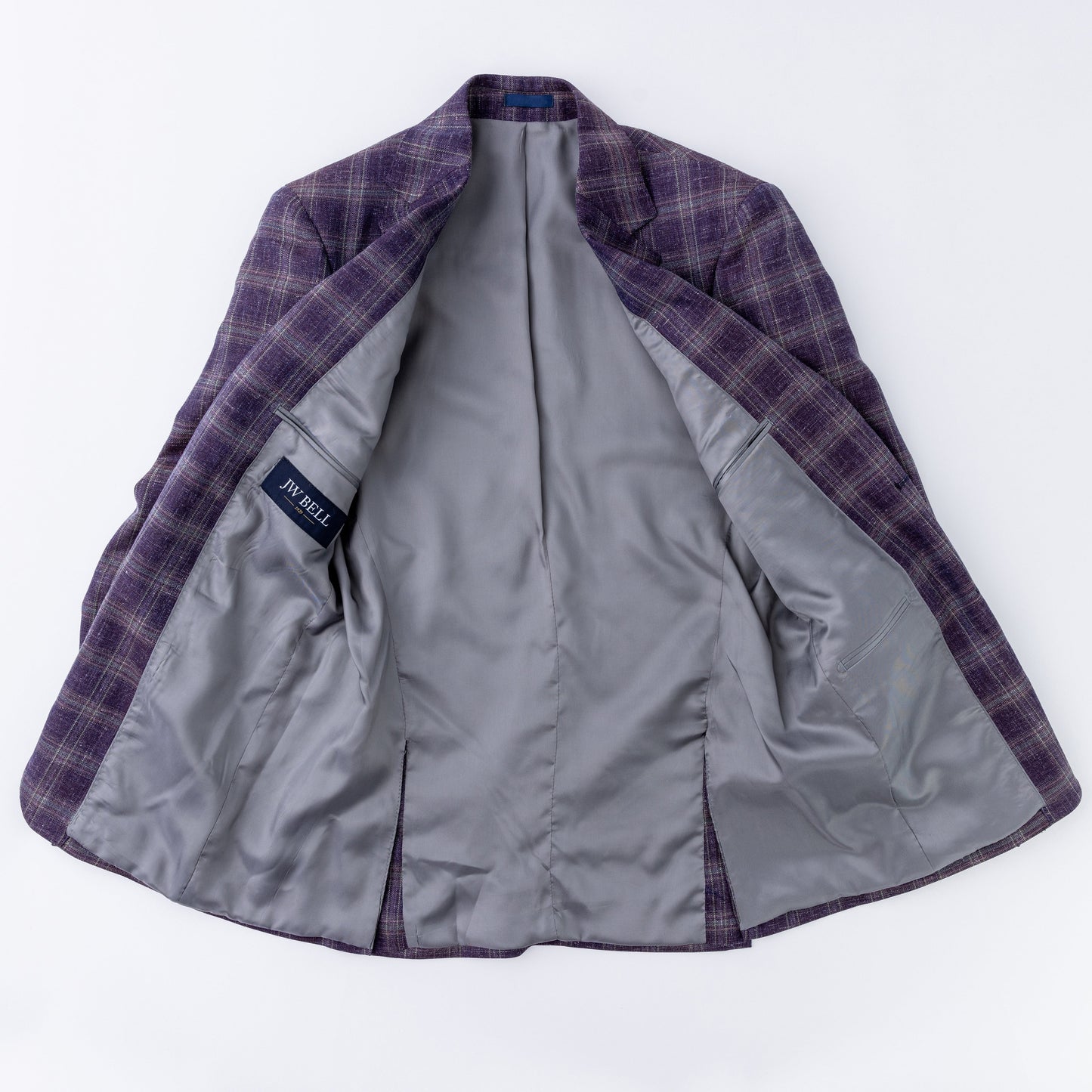 Purple Plaid Wool, Linen & Silk Sport Coat