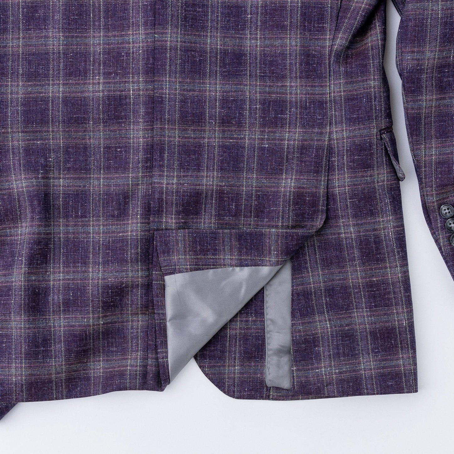 Purple Plaid Wool, Linen & Silk Sport Coat