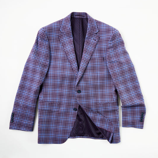 Purple Plaid Wool Sport Coat