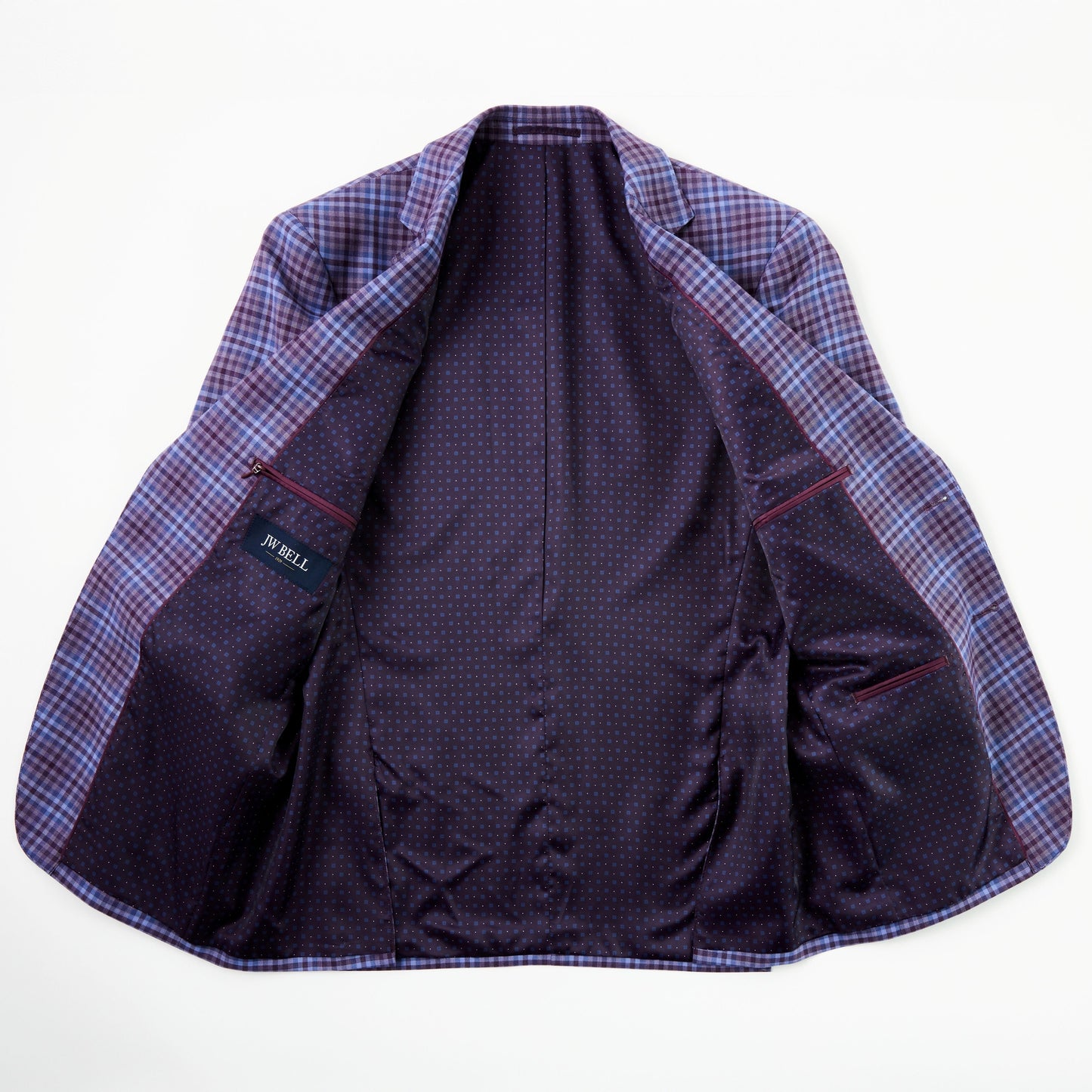 Purple Plaid Wool Sport Coat