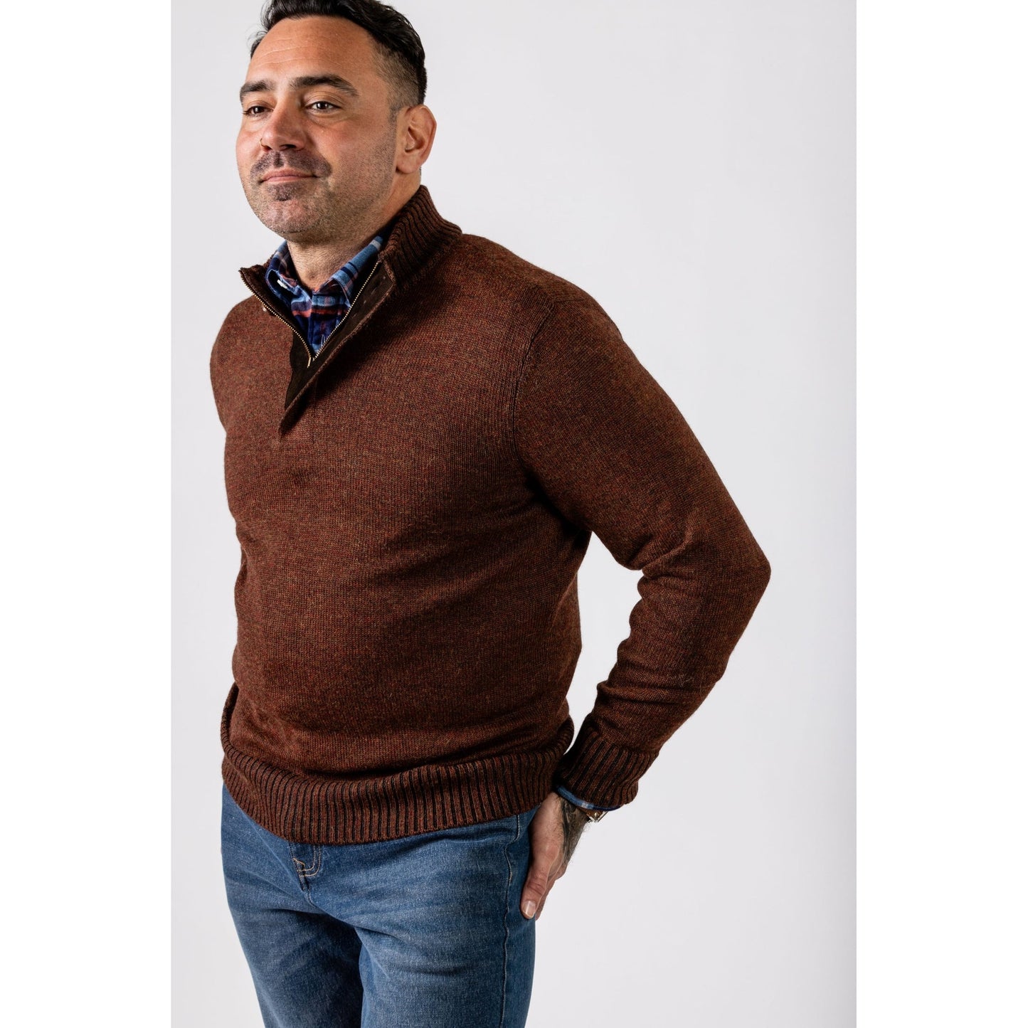 Luxe Royal Alpaca 1/2 Zip Mock w/ Buttons