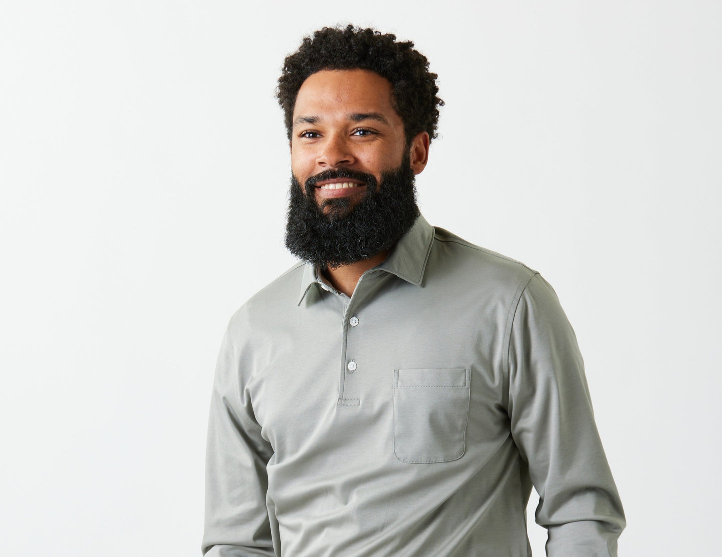 Long Sleeve Comfort Polo w/ Pocket