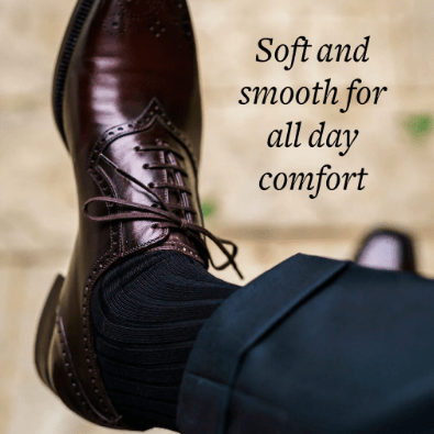 Boardroom Socks - Black Pima Cotton Over the Calf