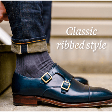 Boardroom Socks - Grey Pima Cotton Mid Calf