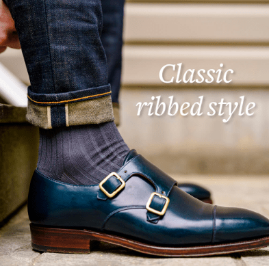 Boardroom Socks - Grey Pima Cotton Over the Calf