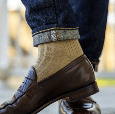 Boardroom Socks - Khaki Merino Wool Over the Calf
