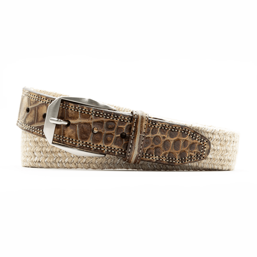 Brooks Braided Italian Linen and Elastic Braided Belt by Martin Dingman