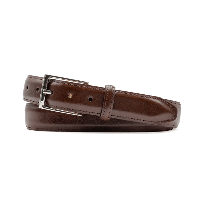 Smith 2 Buckle Coachman Leather Belt by Martin Dingman - Silver Buckle