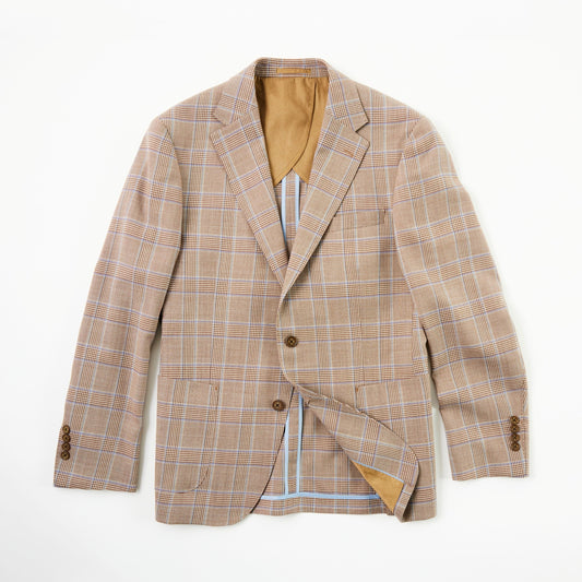 Tan Plaid Wool Sport Coat