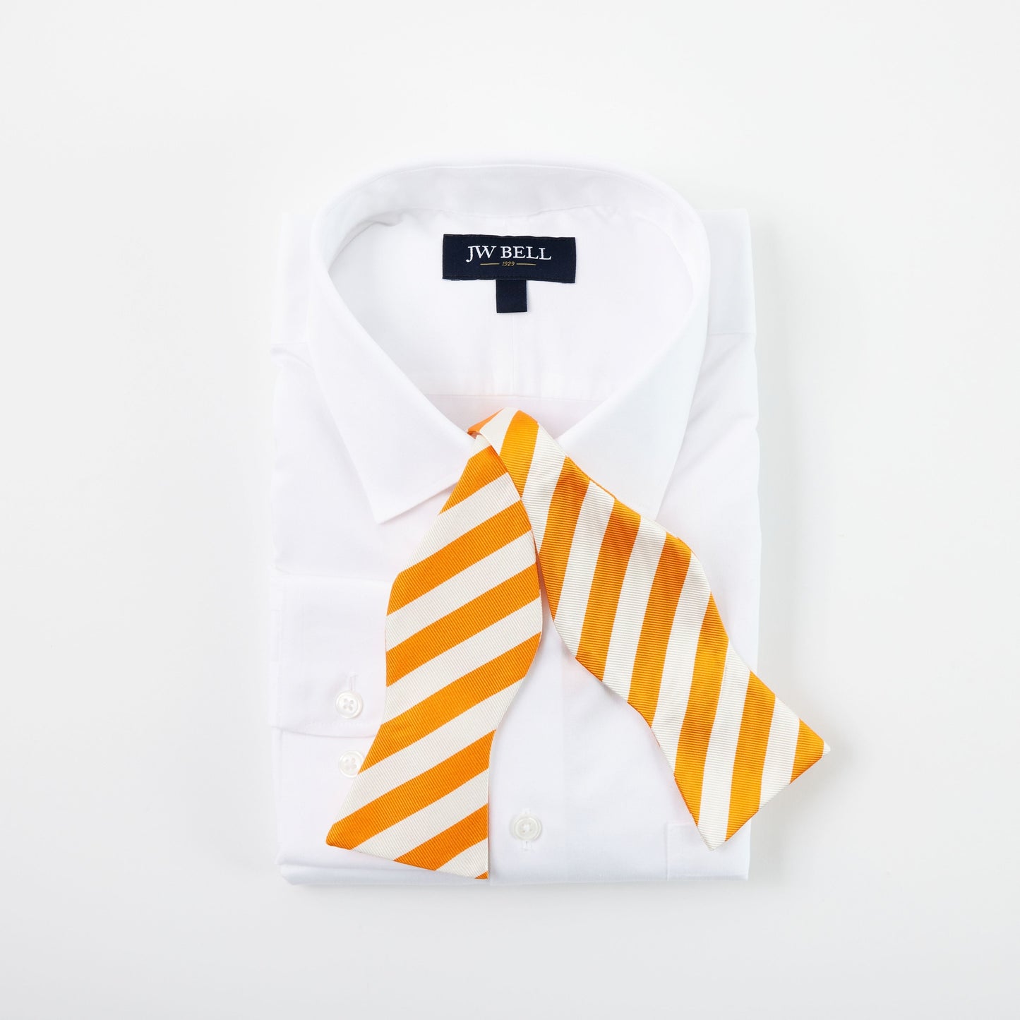 Orange & White Stripe Bow Tie