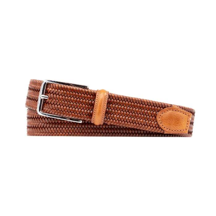 Lexington Braided Italian Saddle Leather and Elastic Belt by Martin Dingman
