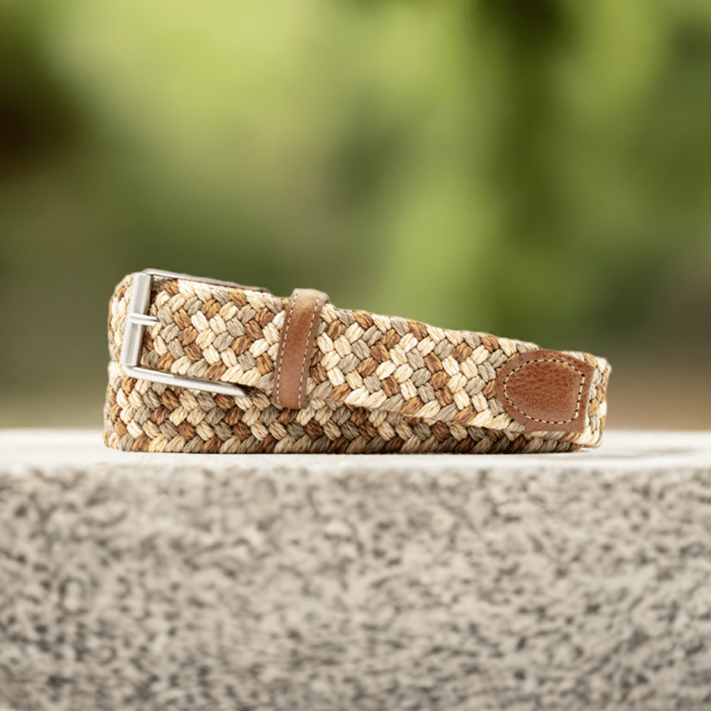 Como Braided Italian Linen and Elastic Belt