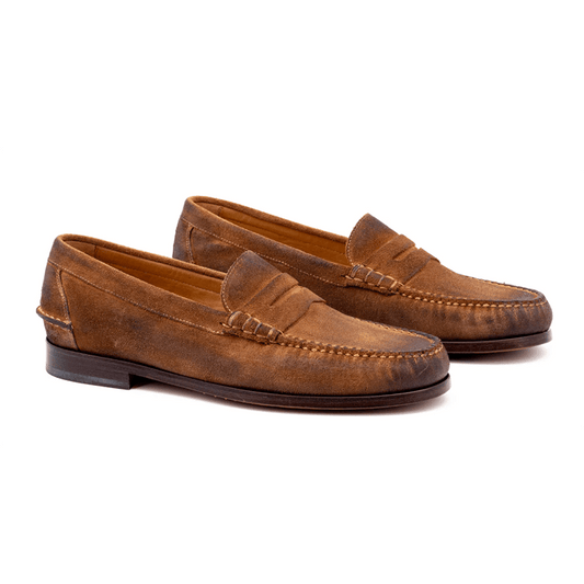 All American Waxed Penny Loafers by Martin Dingman