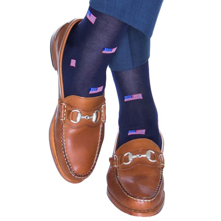 Classic Navy American Flag Cotton Sock