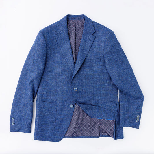Blue Textured Comfort Sport Coat
