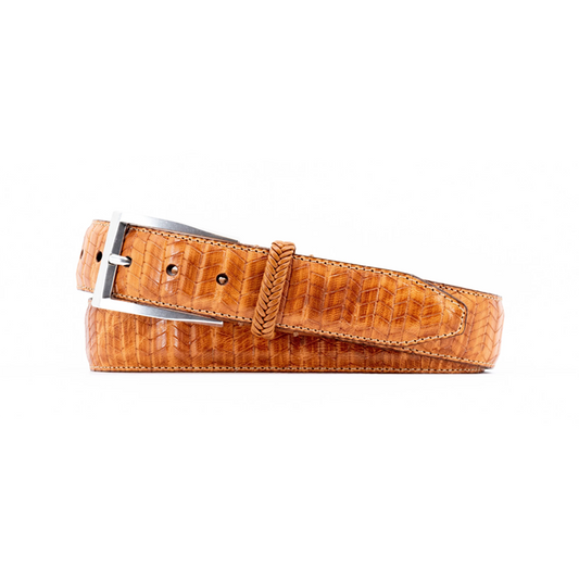 Beau "Seagrass Design" Italian Saddle Leather Belt by Martin Dingman