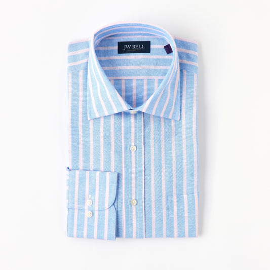 1929 Luxe Linen & Cotton Long-Sleeve Spread Collar Sport Shirt