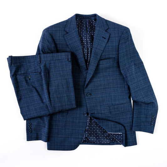 Wool Motion Suit - Blue Check