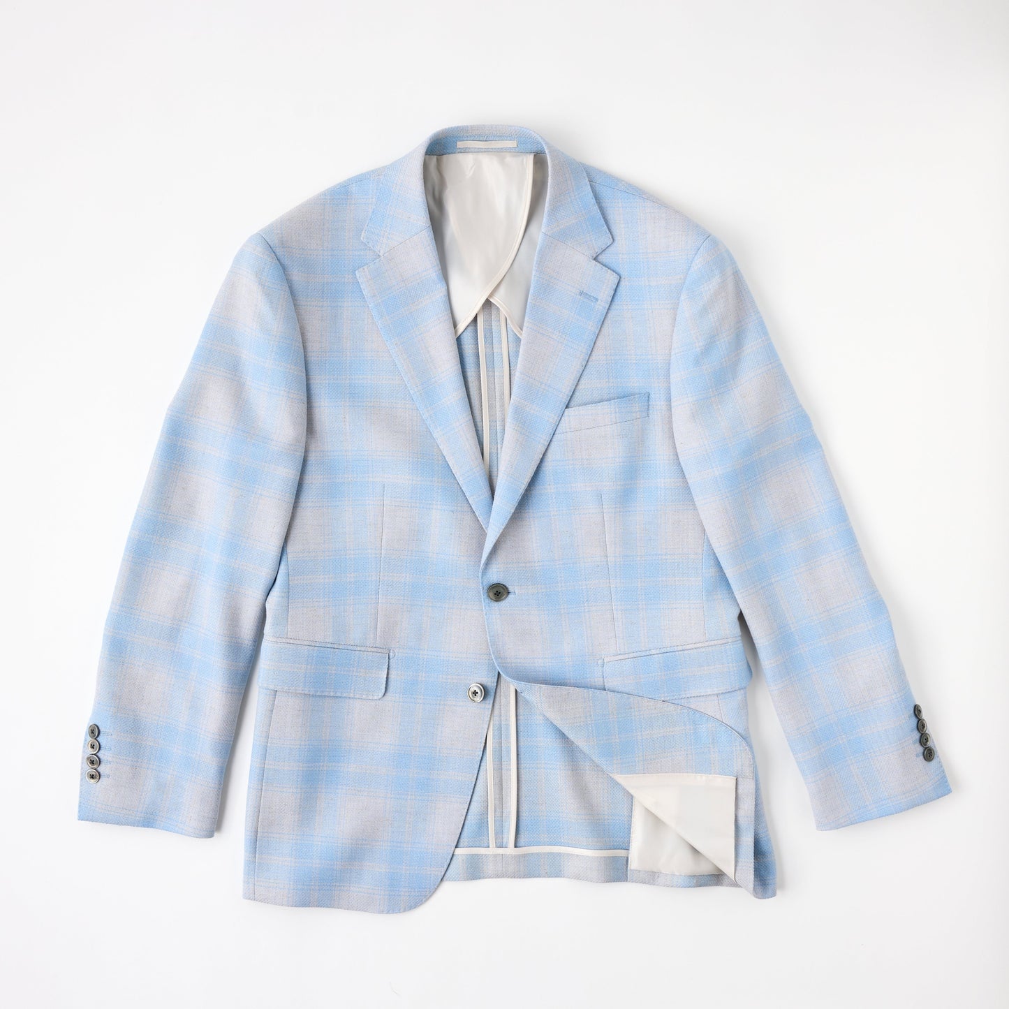Carlo Barbera Light Blue Plaid Sport Coat