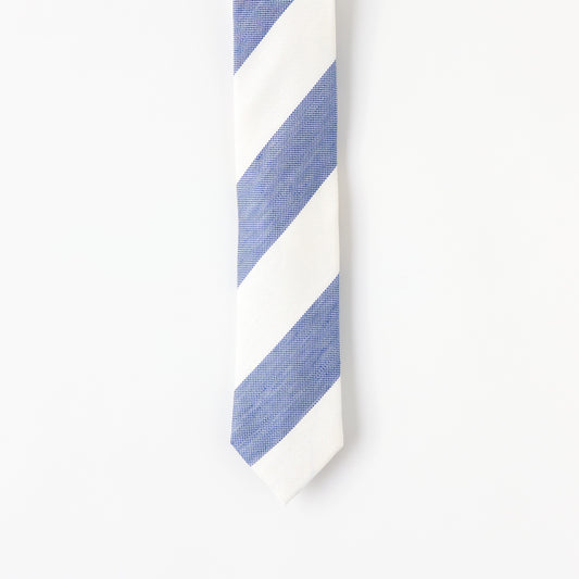 1929 British Luxe Wide Bold Stripe Silk and Linen Tie